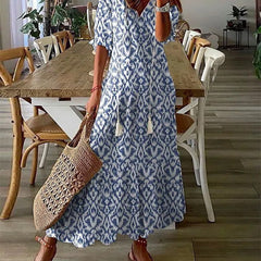 Robe boho avec couverture du ventre Michaela, vue de dos – Valloro Paris