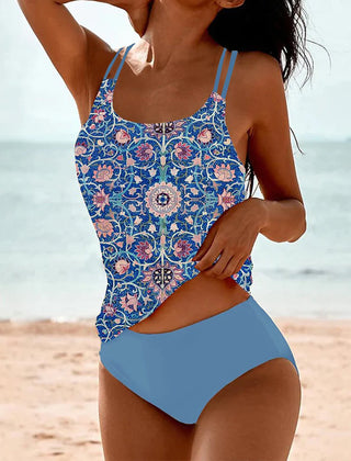Tankini imprimé à double bretelle Maëlys, vue de dos – Valloro Paris