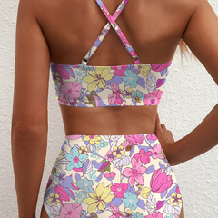 Bikini taille haute à carreaux Léa, vue rapprochée – Valloro Paris