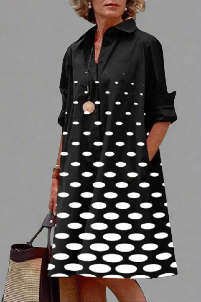 Robe midi sophistiquée Perle, vue de face – Valloro Paris