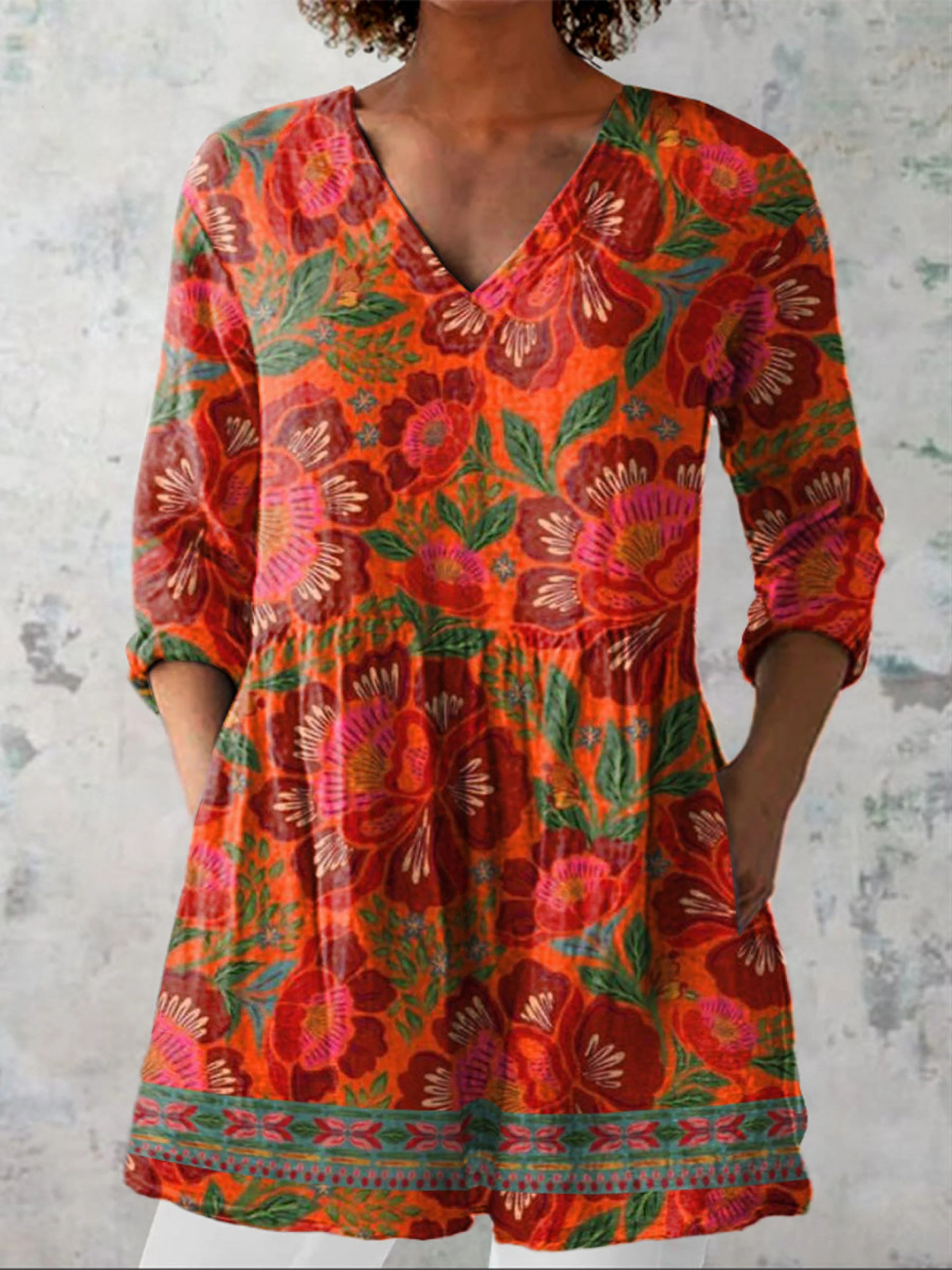 Marion | Blouse longue à col V