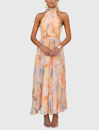 Robe maxi élégante Ariellea, vue de face – Valloro Paris