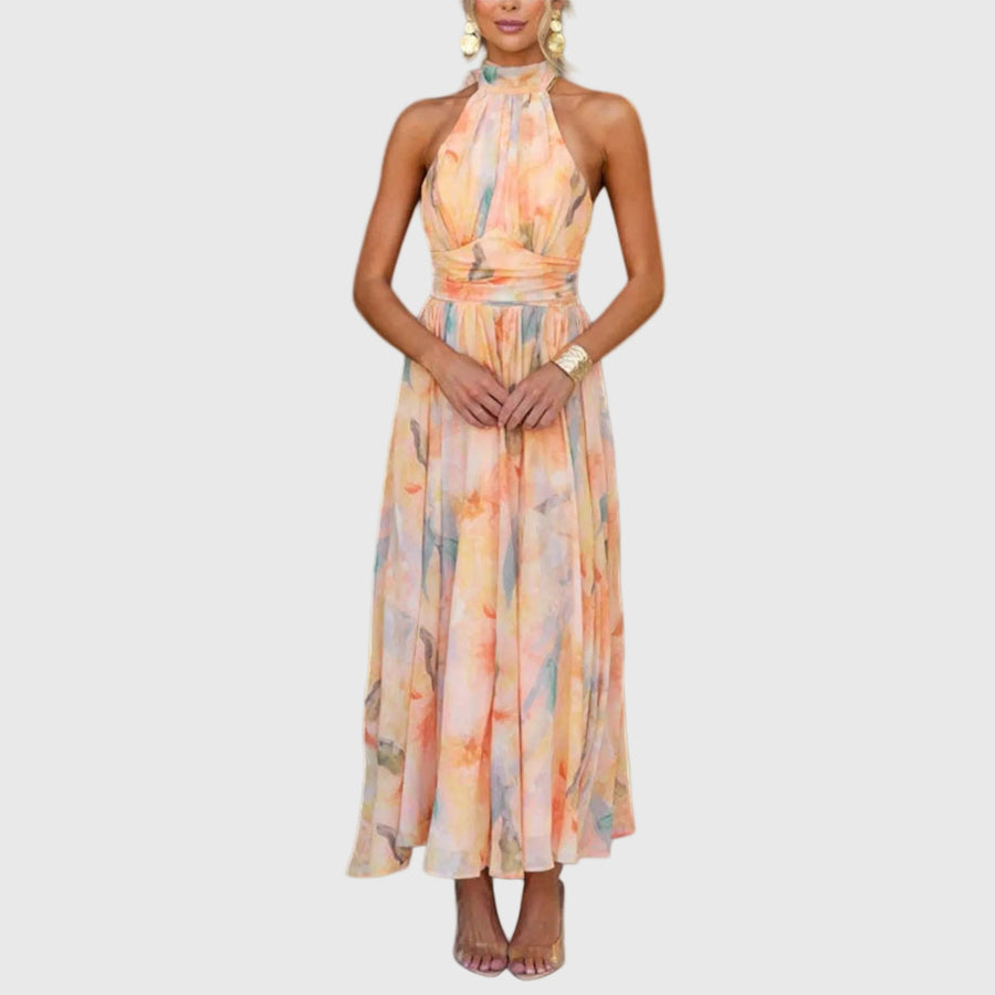 Robe maxi élégante Ariellea, vue de face – Valloro Paris