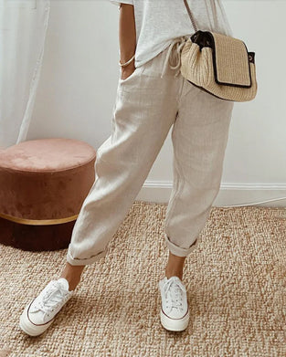Pantalon ample à taille haute