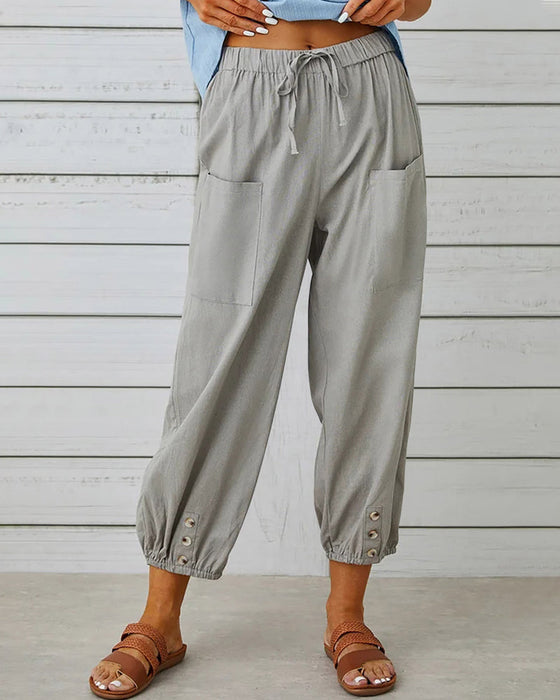 Pantalon ample à taille haute