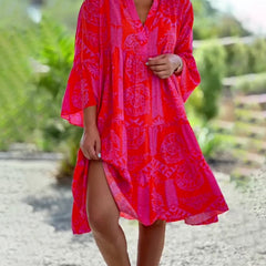 Robe élégante boho chic Joyce, vue de face – Valloro Paris