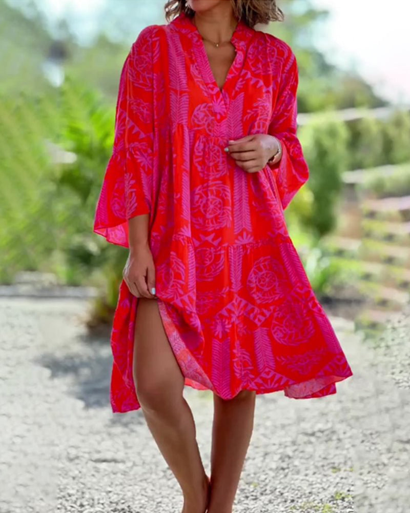 Robe élégante boho chic Joyce, vue de face – Valloro Paris