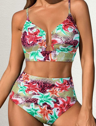 Bikini taille haute à carreaux Léa, détail du tissu – Valloro Paris