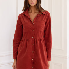 Robe fluide au tombé élégant Elone, vue de face – Valloro Paris