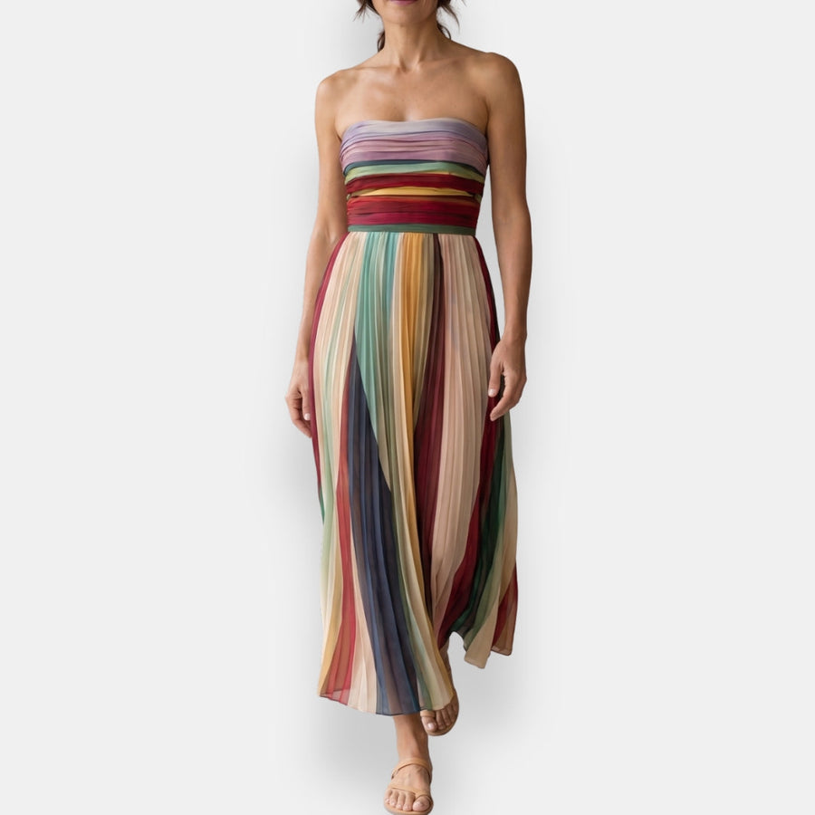Valloro™ | Robe longue plissée bustier