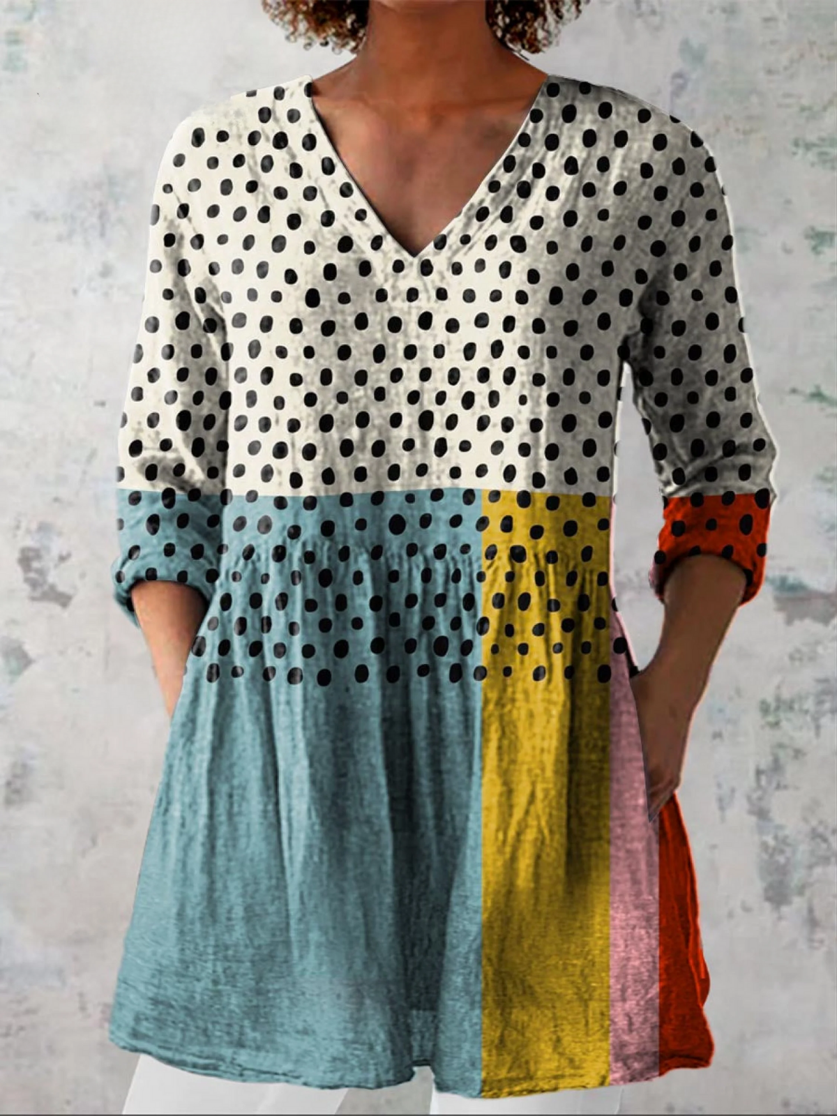 Valérie | Blouse longue à col V