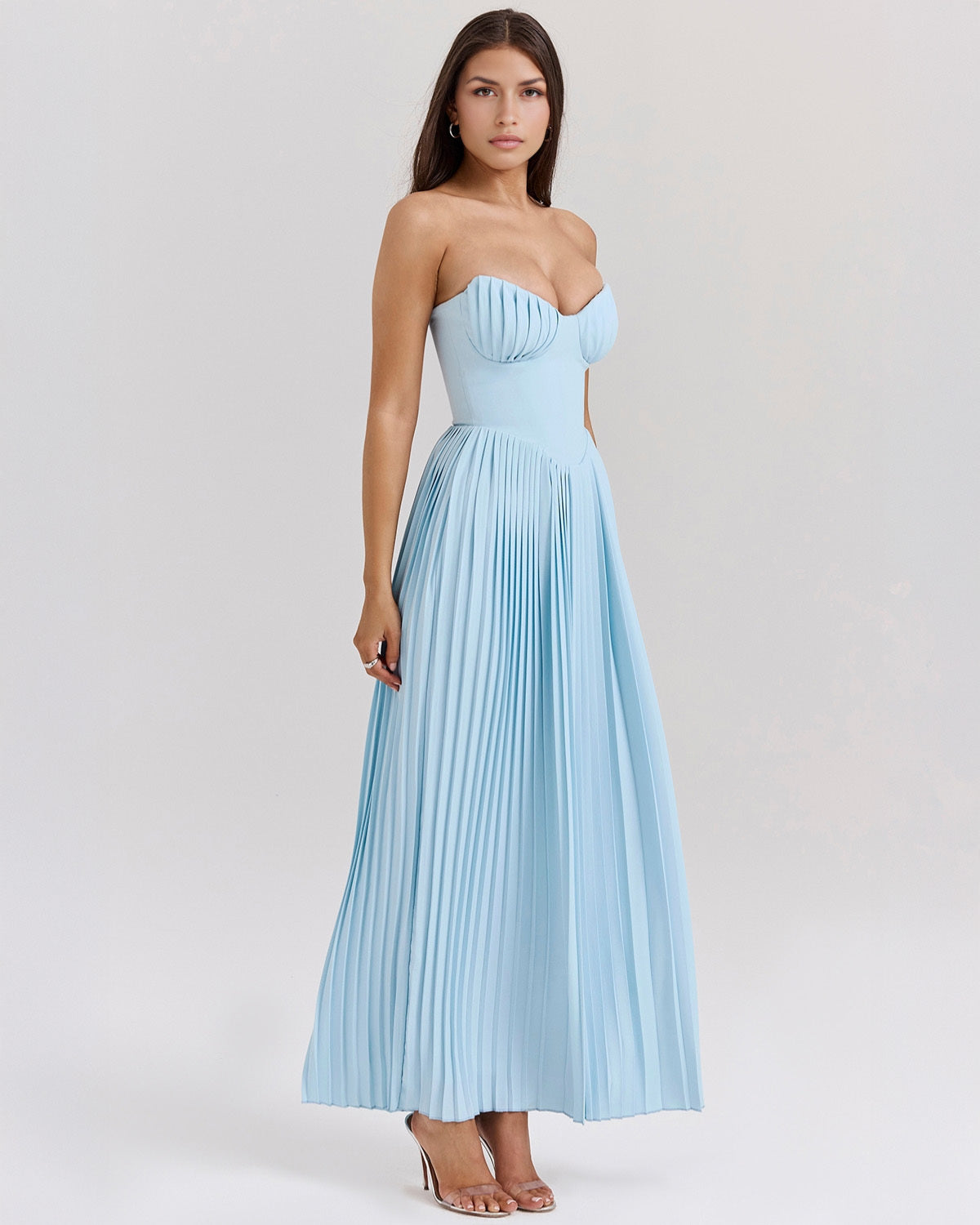 Robe longue fluide et élégante Siena, vue de dos – Valloro Paris