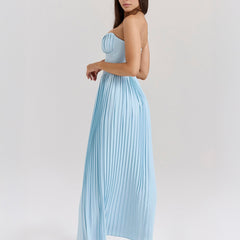 Robe longue fluide et élégante Siena, détail du tissu – Valloro Paris