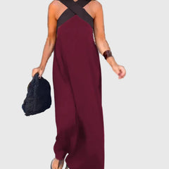 Robe maxi fluide et élégante Elena, vue complète du modèle – Valloro Paris