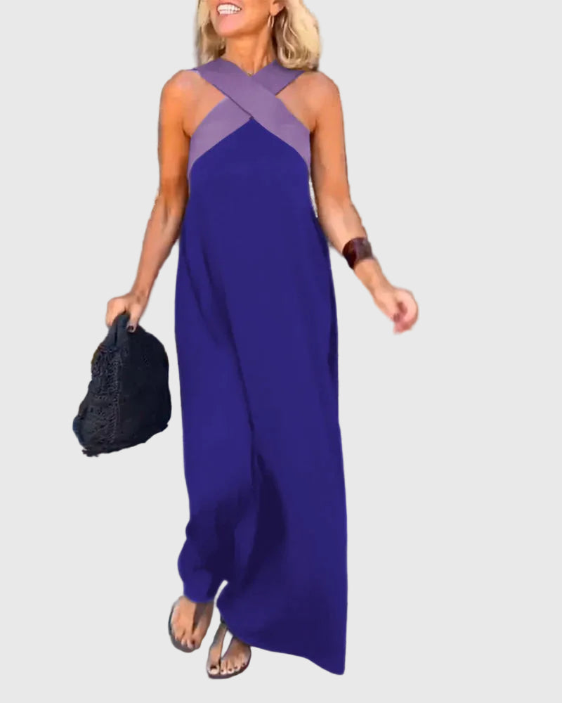 Robe maxi fluide et élégante Elena, vue de dos (photo 14) – Valloro Paris