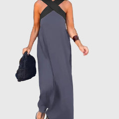 Robe maxi fluide et élégante Elena, vue de face (photo 13) – Valloro Paris