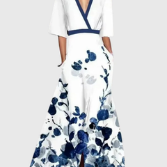 Robe printanière fluide et élégante Candice, vue de dos – Valloro Paris