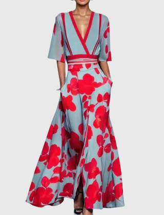 Robe printanière fluide et élégante Candice, vue de face – Valloro Paris