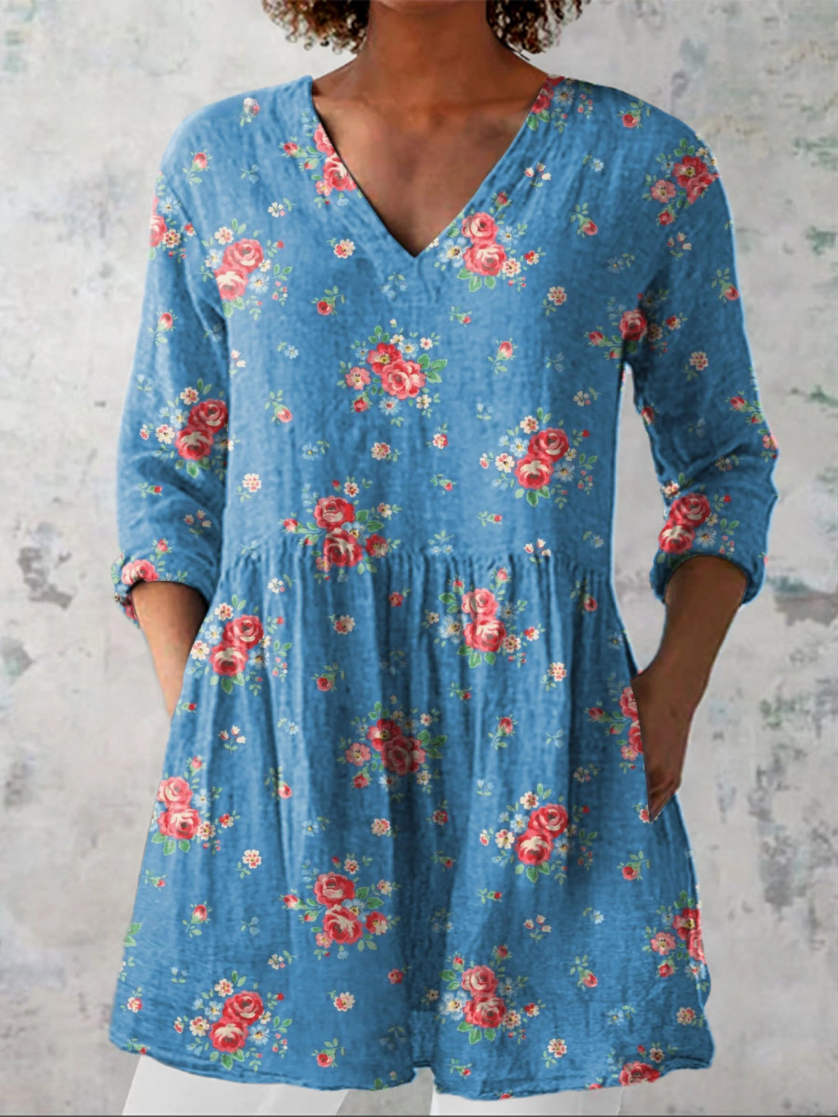 Mélanie | Blouse longue à col V