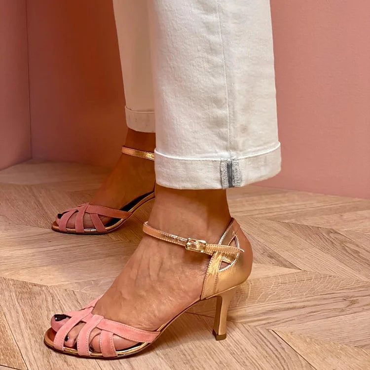 Sandales à talons à brides élégantes Capri, vue de dessus – Valloro Paris