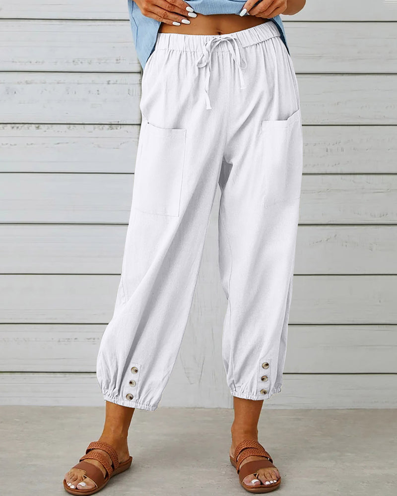 Pantalon ample à taille haute