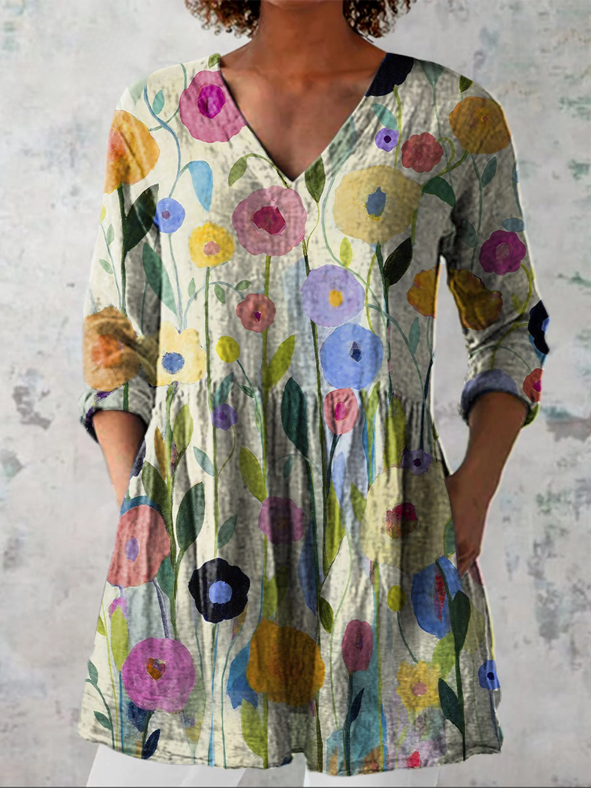 Louise | Blouse longue à col V