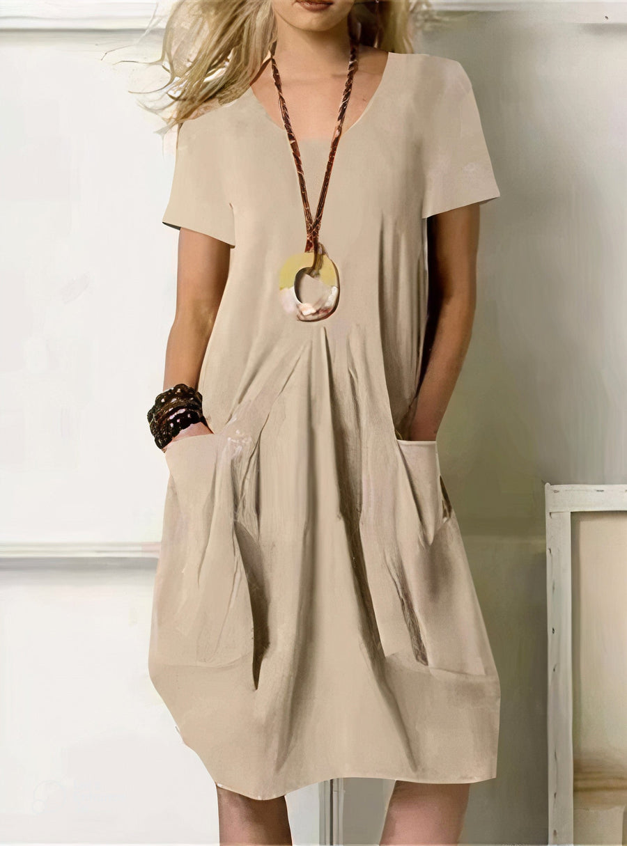 Robe décontractée fluide et féminine Ubud, vue de dos – Valloro Paris