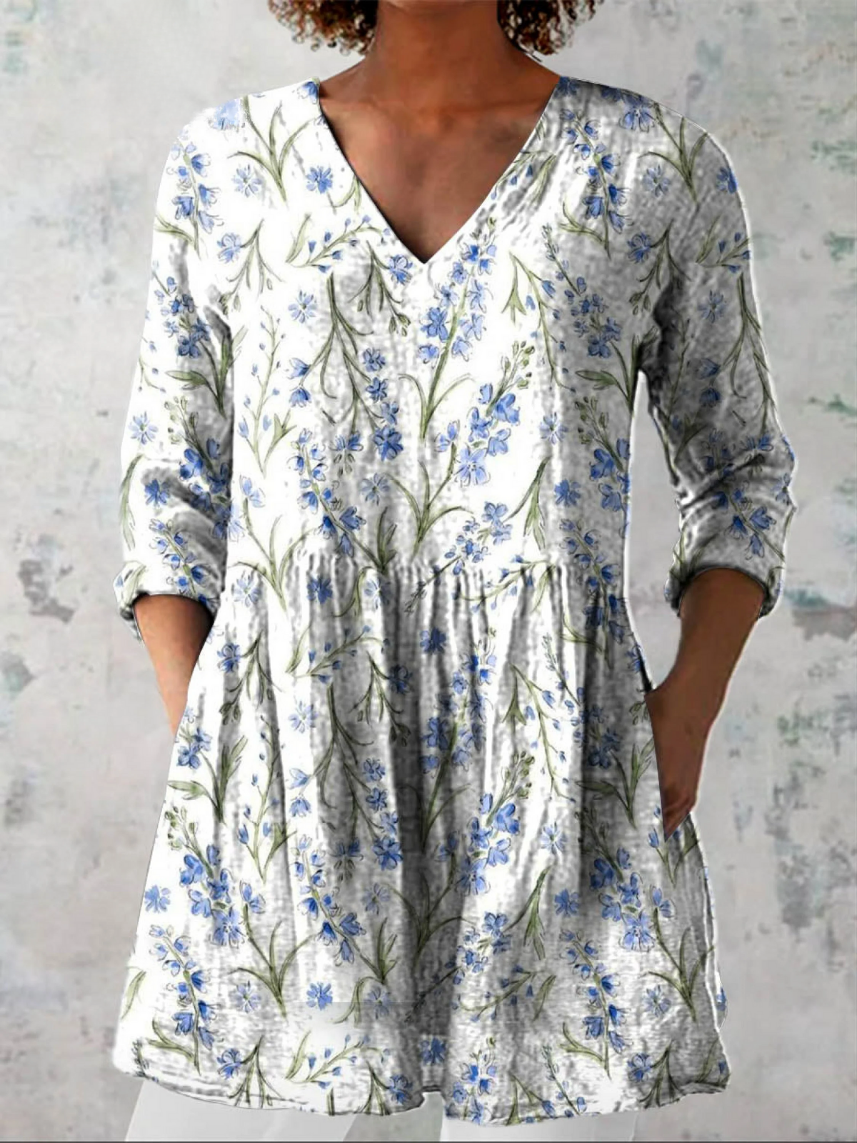 Jeanne | Blouse longue à col V