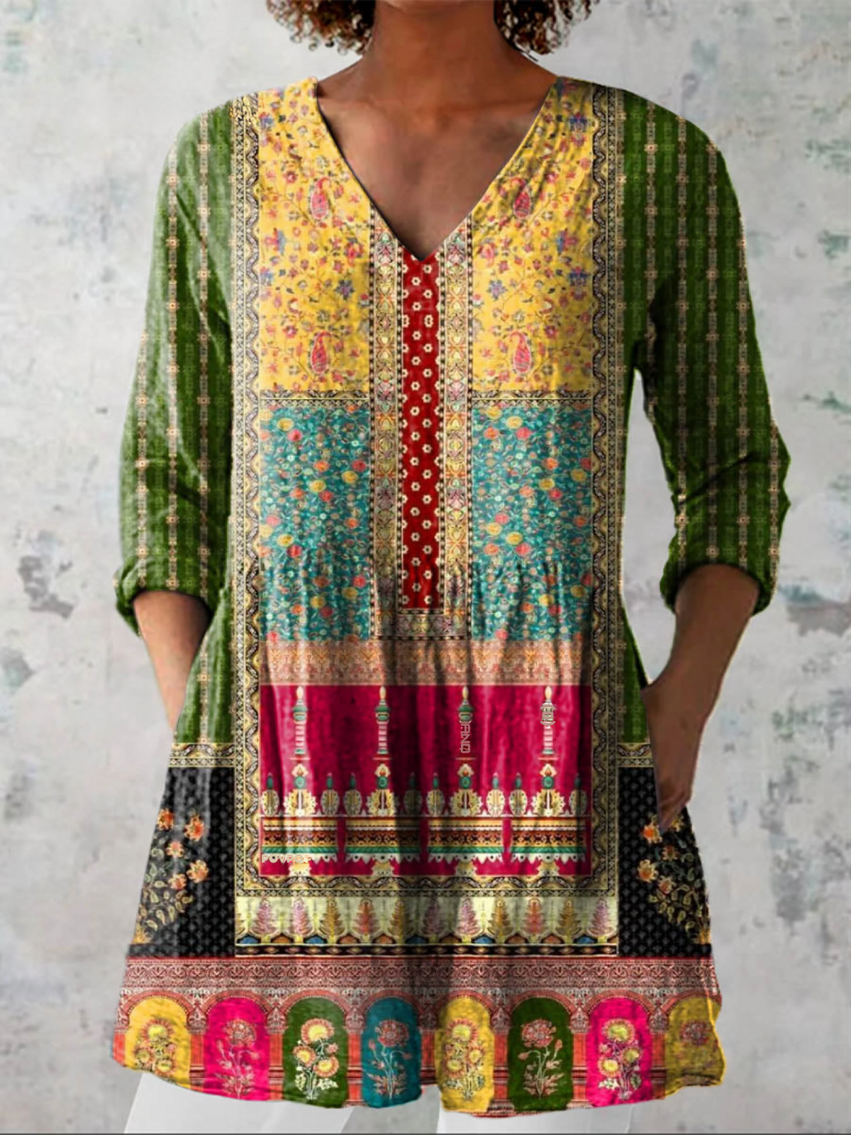 Émilie | Blouse longue à col V