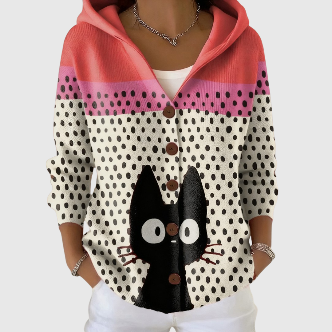 Lourdes | Cardigan en maille à capuche