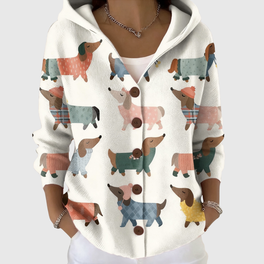 Nieves | Cardigan en maille à capuche