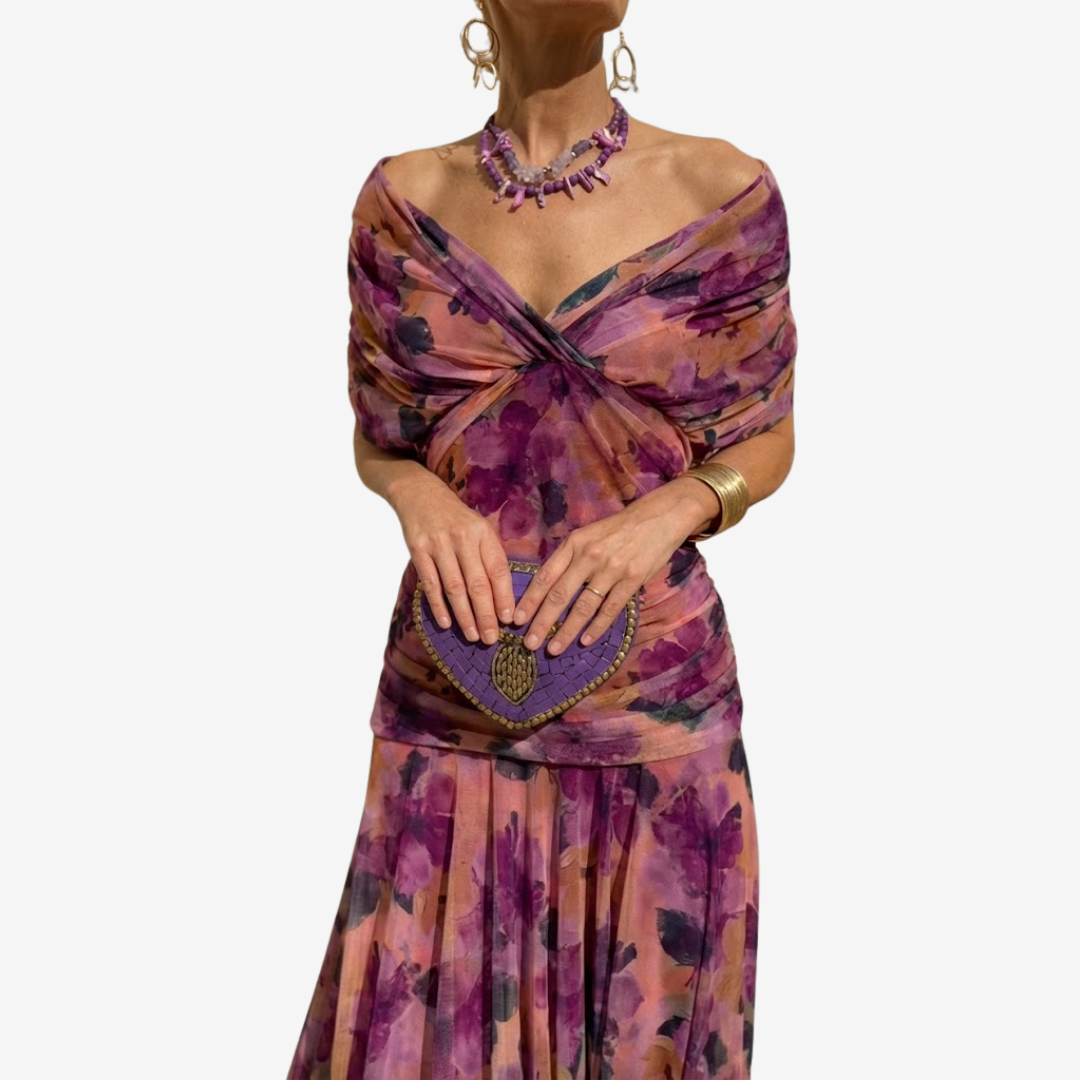 Robe élégante au tombé impeccable Christine, vue de face (photo 13) – Valloro Paris