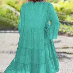 Robe élégante boho chic Joyce, vue de profil – Valloro Paris
