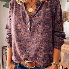 Chemisier rétro à imprimé vintage Vera, portée en situation – Valloro Paris