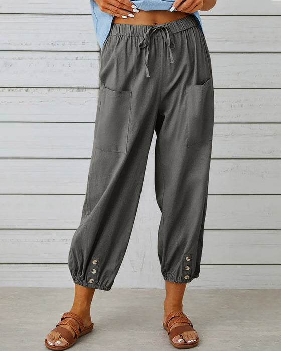Pantalon ample à taille haute