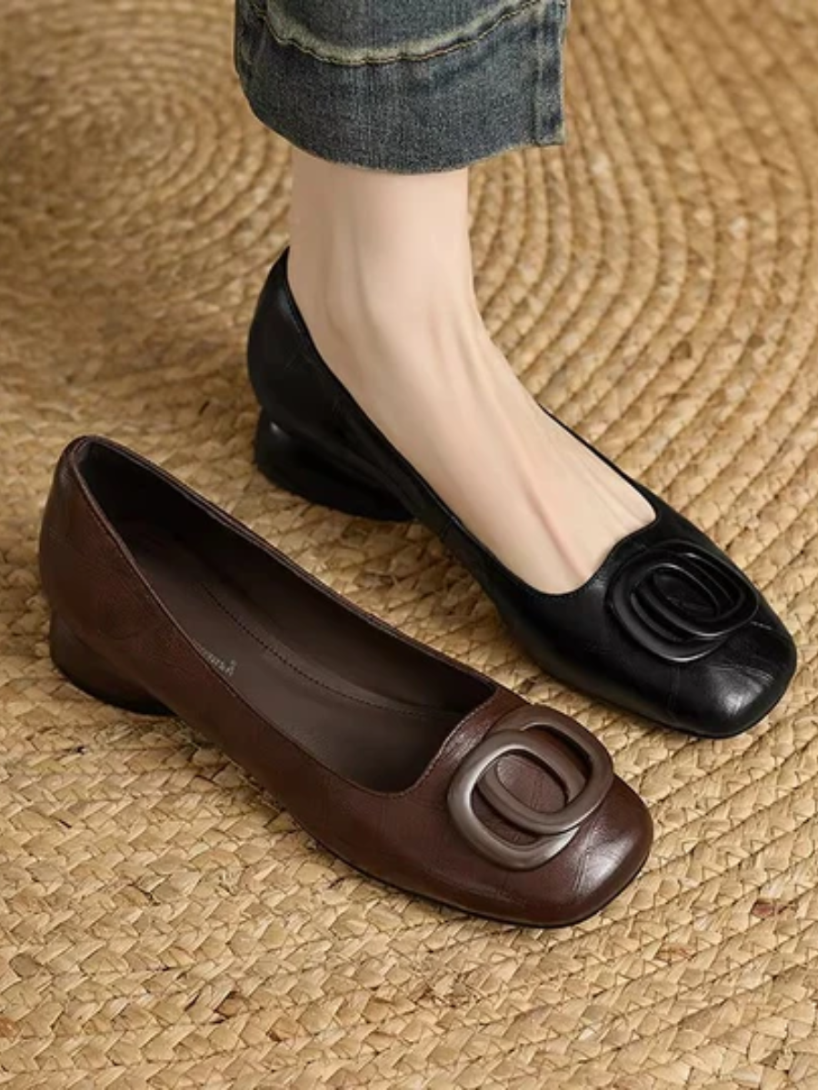 Ornella | Ballerines en cuir Opium