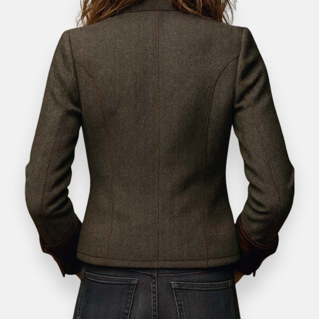 GERALDINE™ | Veste en tweed avec détails en velours