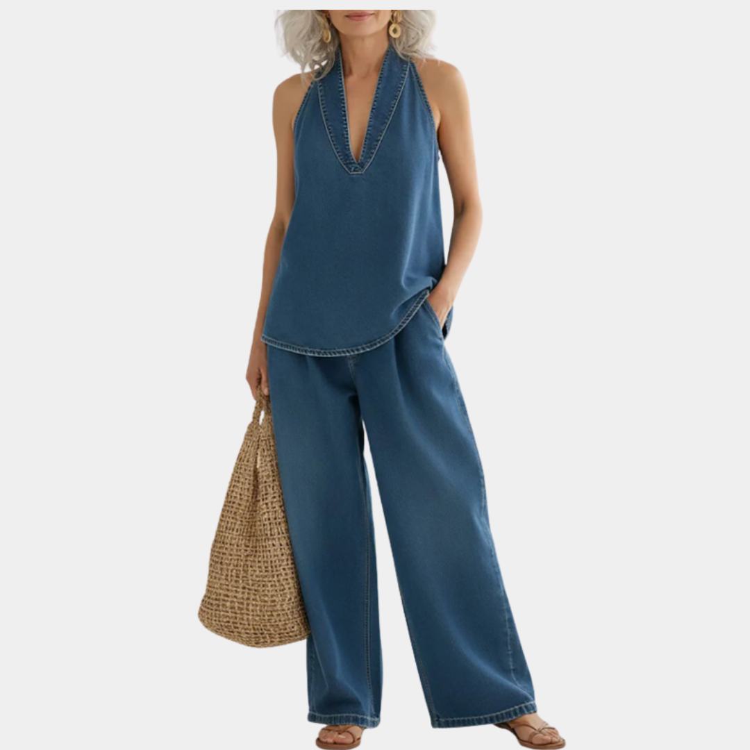 Ivy | Ensemble deux pièces au look denim vintage délavé