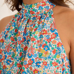 Robe d’été légère et féminine Mahé, détail du motif – Valloro Paris
