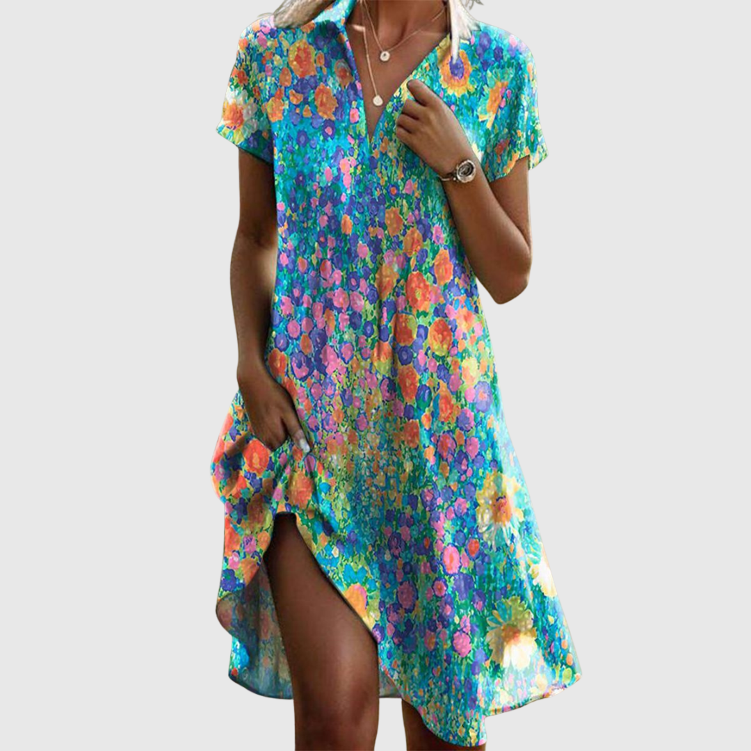 Robe d'été tendance ET confortable Tansy, vue de dos – Valloro Paris