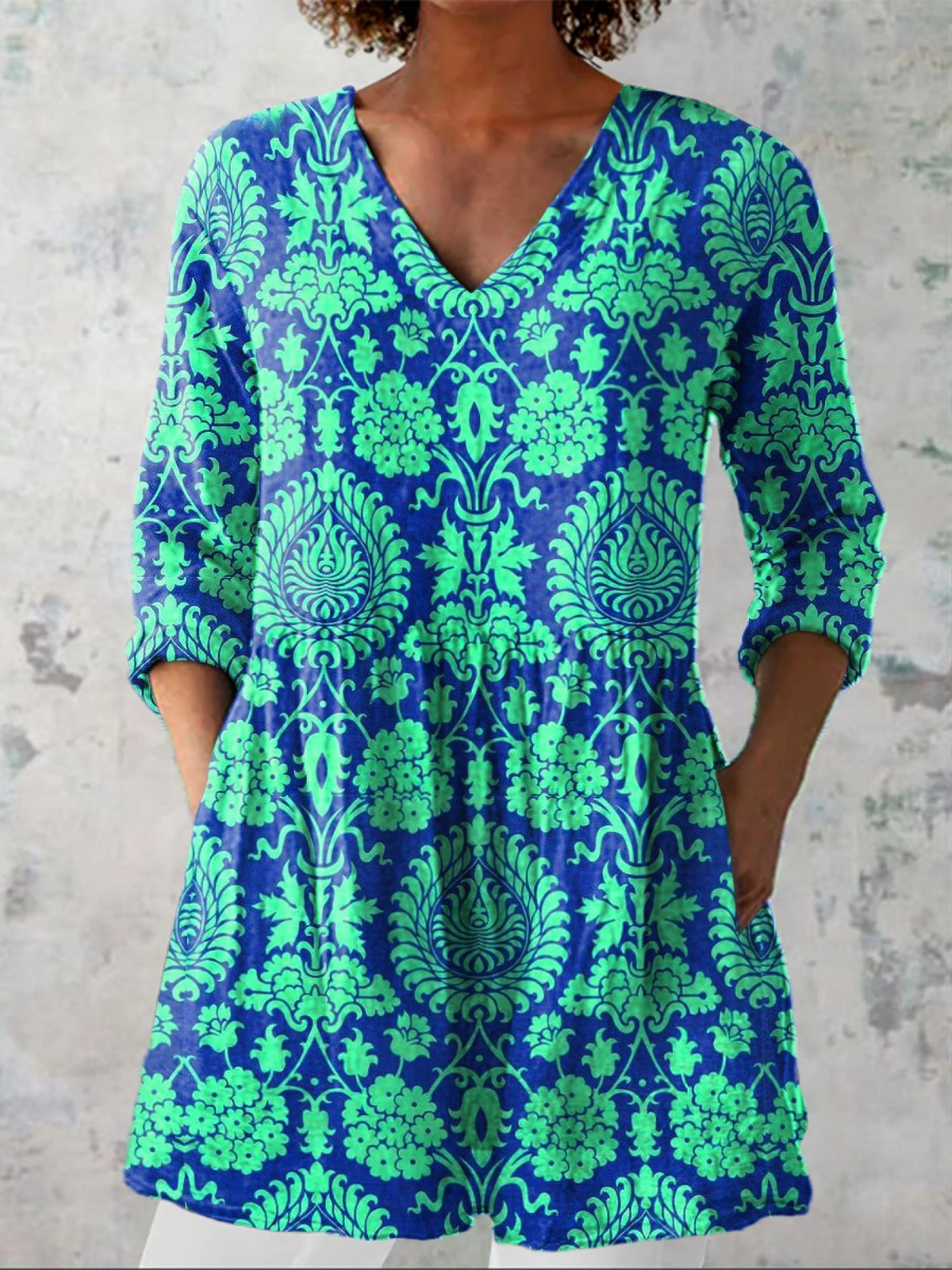 Inès | Blouse longue à col V