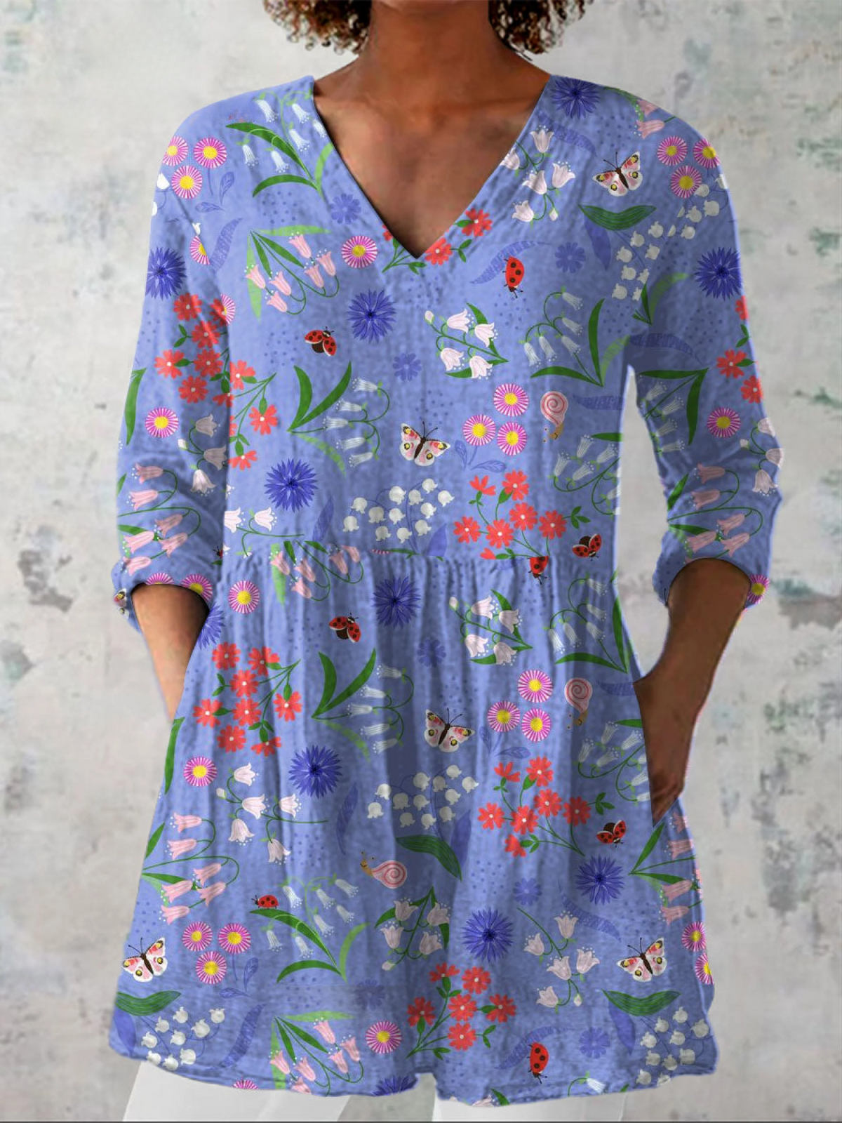 Aline | Blouse longue à col V