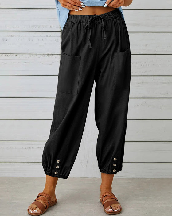Pantalon ample à taille haute