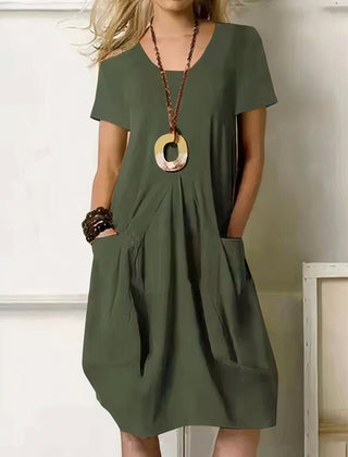 Robe décontractée fluide et féminine Ubud, vue de face – Valloro Paris