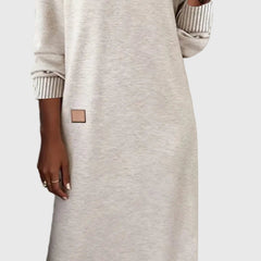 Robe douce élégante Alice, gros plan sur la coupe – Valloro Paris