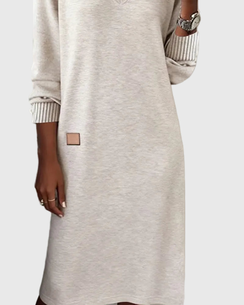 Robe douce élégante Alice, gros plan sur la coupe – Valloro Paris