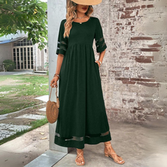 Robe midi gainante à effet ventre plat Aubrey, vue de profil – Valloro Paris