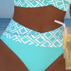 Maillot de bain croisé à motif diamant Camille, détail du motif – Valloro Paris