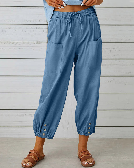 Pantalon ample à taille haute