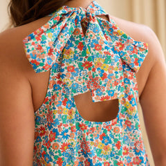 Robe d’été légère et féminine Mahé, gros plan sur la coupe – Valloro Paris
